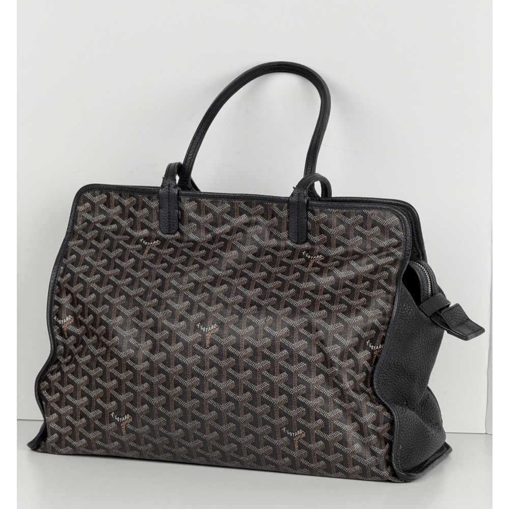 Goyard Sac Hardy PM Pet Carrier Noir in Goyardine Coated Canvas B6